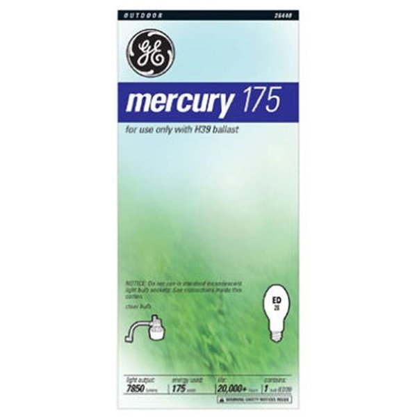 Current GE Lighting 26440 175W Clear Mercury Vapor Light Bulb 252122